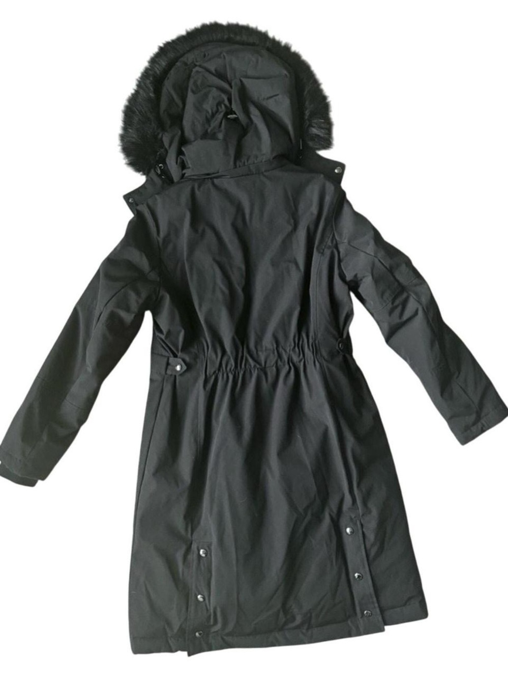 Tommy Hilfiger Women’s Black Hooded Puffer Coat with Faux Fur Trim - Picture 2 of 5